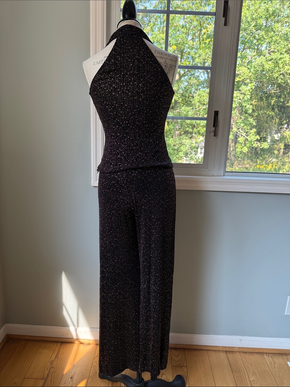 Jessica Howard evenings vintage 80’s disco era bronze metallic  black set Small - Picture 5 of 15